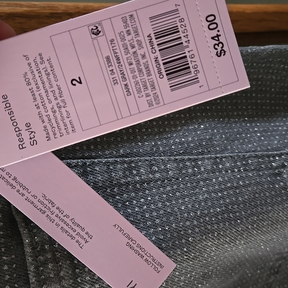 Women Bling Gray Mid-Rise 90's Relaxed Straight Jeans Wild Fable Denim - Picture 8 of 17